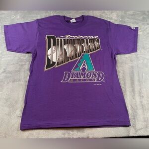 Vintage 1995 Arizona Diamondbacks MLB Purple Single Stitch T-shirt Size Large